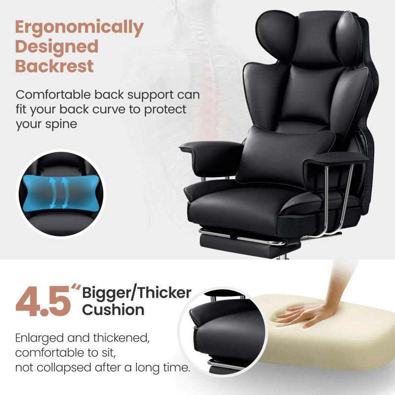 Red Barrel Studio® Faux Leather Executive Computer Chair & Reviews